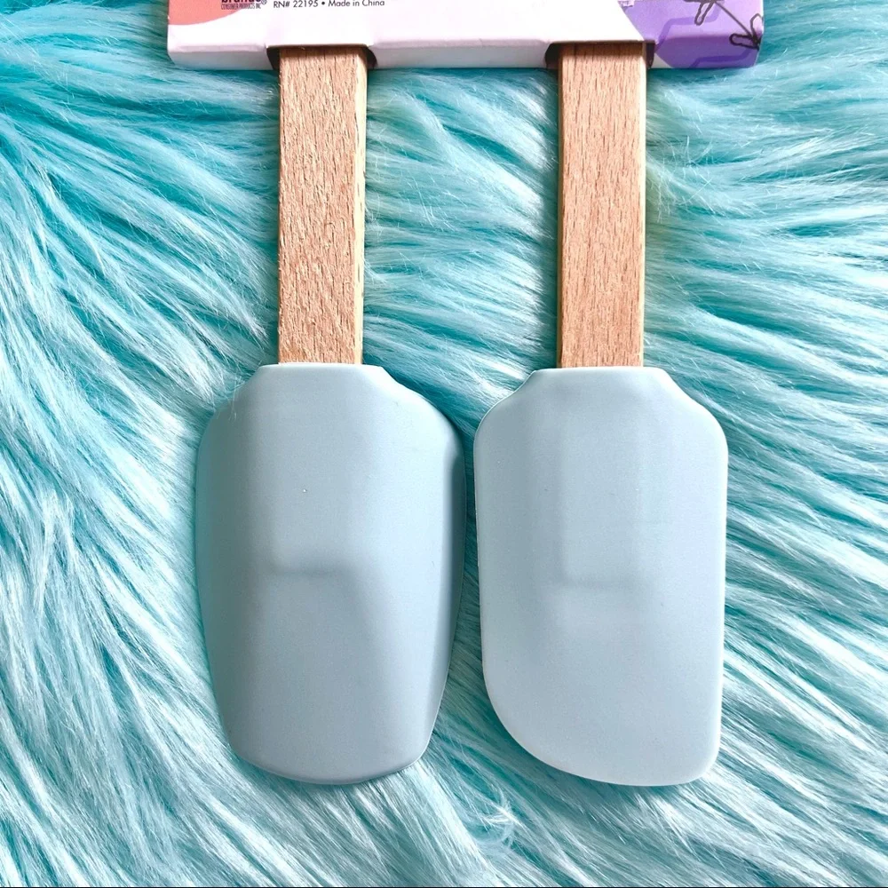 Disney Mickey Floral Silicone Spatula & Spoon Set Wooden Handles